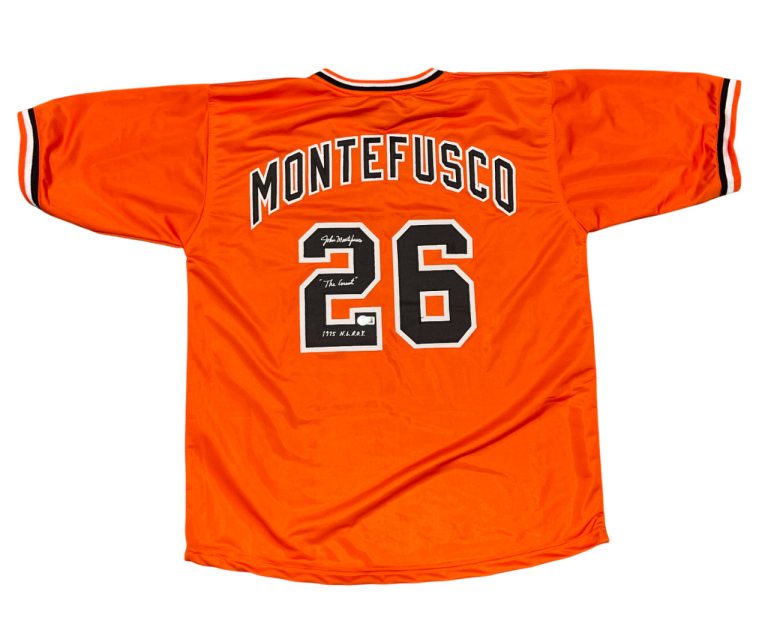 John Montefusco Signed SF Giants Custom Jersey w/ 2 Insc ROY Beckett Wit BAS COA