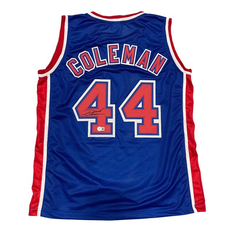 Derrick Coleman Signed New Jersey Nets Custom Jersey Beckett Witness BAS COA