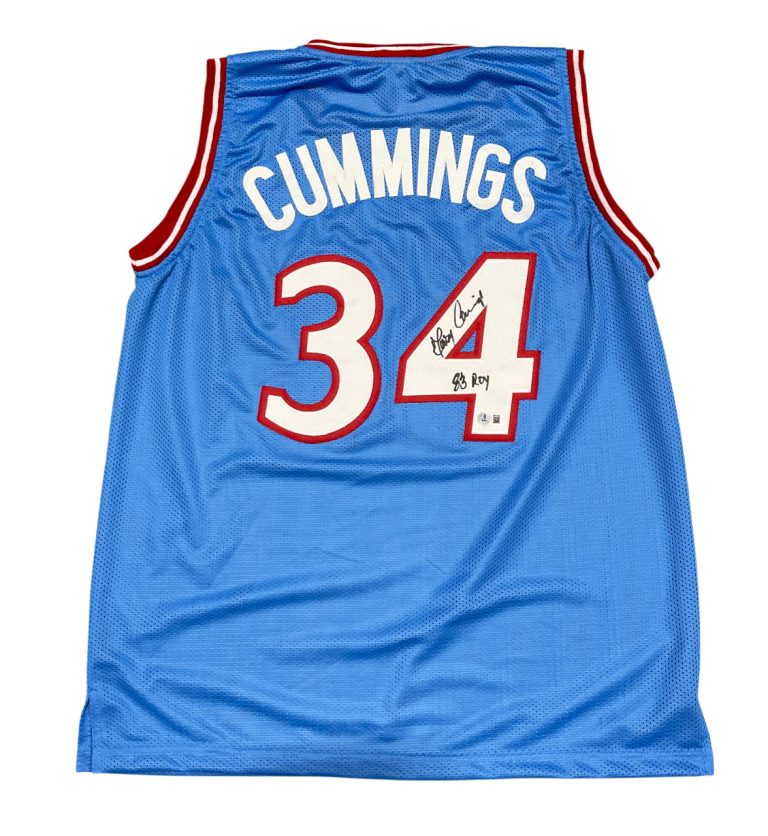 Terry Cummings Signed San Diego Clippers Custom Jersey 83 ROY Beckett W BAS COA