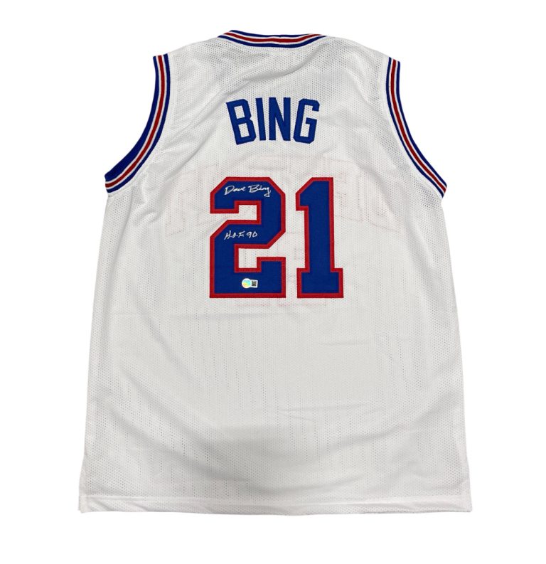 Dave Bing Signed Detroit Pistons Custom Jersey w/ HOF 90 Beckett Witness BAS COA