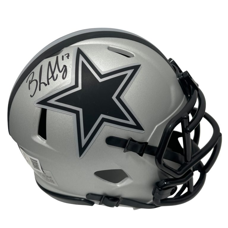 Brandon Aubrey Signed Dallas Cowboys Rave Mini Helmet Beckett Witness BAS COA