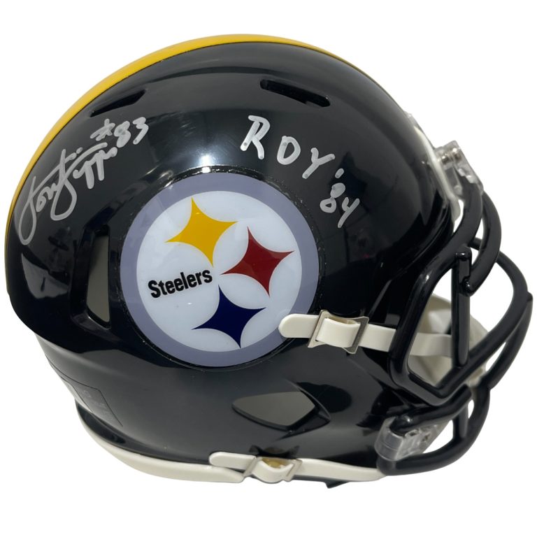 Louis Lipps Signed Steelers Speed Mini Helmet w/ ROY 84 Beckett Witness BAS COA