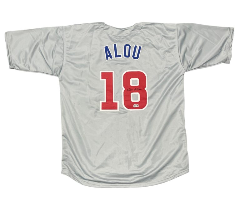 Moises Alou Signed Chicago Cubs Custom Jersey Beckett Witness BAS COA