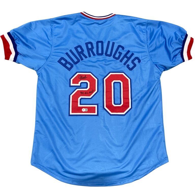 Jeff Burroughs Signed Texas Rangers Custom w/ 74 AL MVP Jersey Beckett W BAS COA