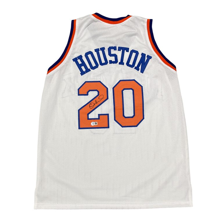 Allan Houston Signed New York Knicks Custom Jersey Beckett Witness BAS COA