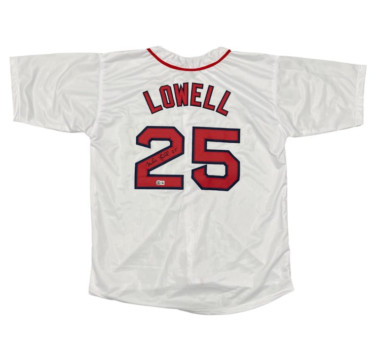 Mike Lowell Signed Boston Red Sox Custom Jersey Beckett Witness BAS COA