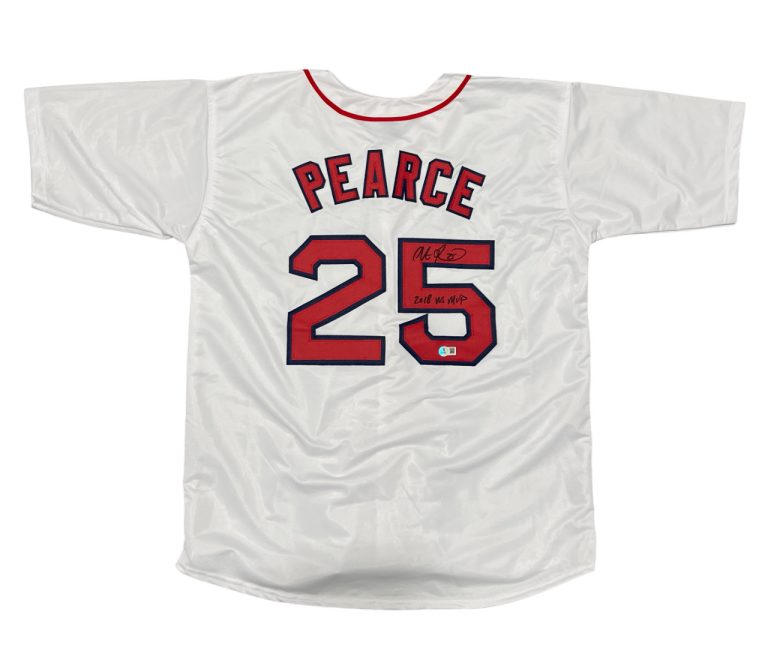 Steve Pearce Signed Boston Red Sox Custom Jersey w 2018 WS MVP Beckett W BAS COA