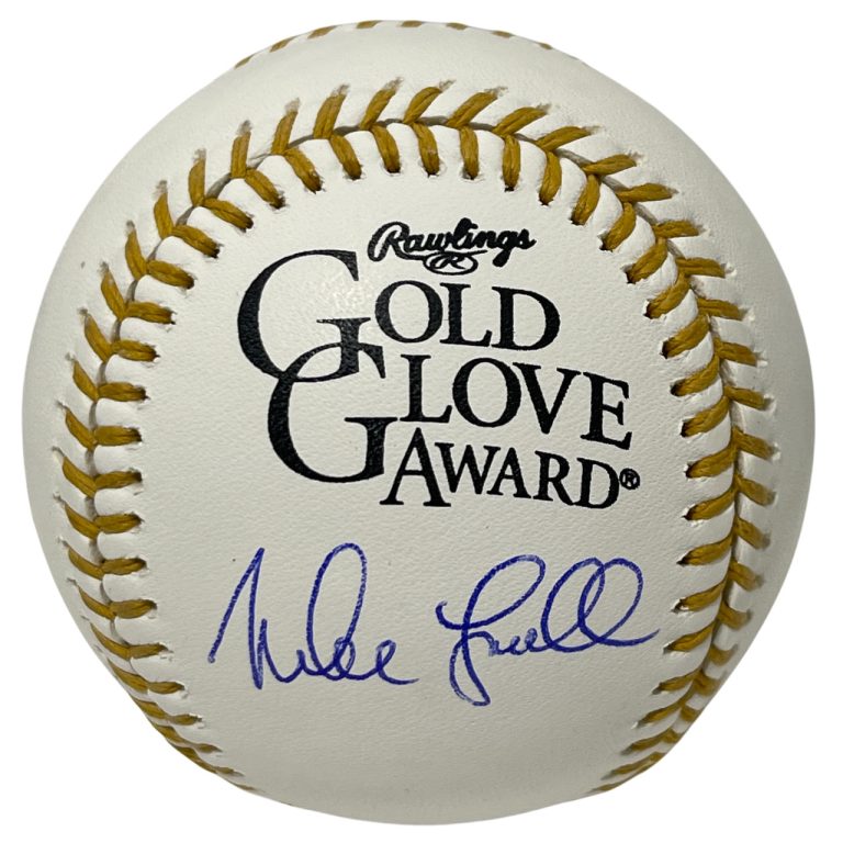 Mike Lowell Signed Rawlings Gold Glove Baseball Beckett Witness BAS COA