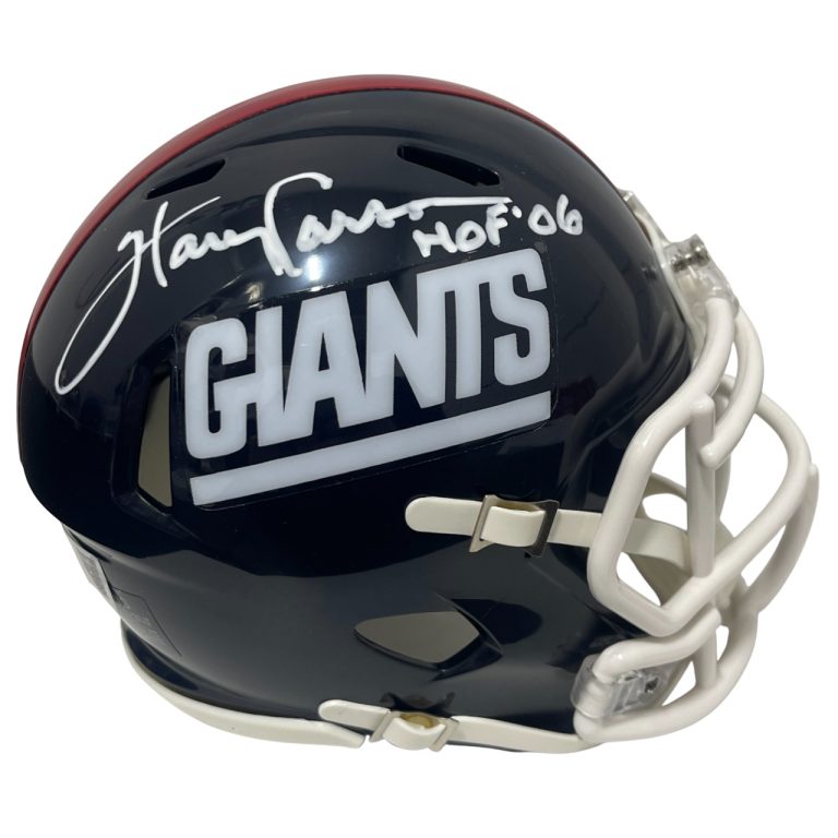 Harry Carson Signed Giants TB Mini Helmet w/ HOF 06 Beckett Witness BAS COA