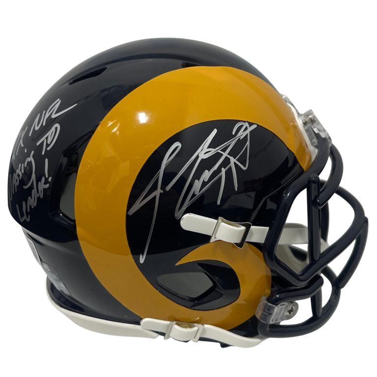 Jim Everett Signed Rams TB Mini Helmet 2 NFL Passing TD Leader Beckett W BAS COA