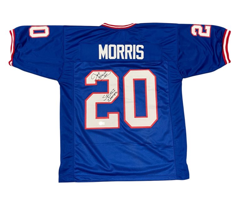 Joe Morris Signed New York Giants Custom Jersey w SB XXI Champ Beckett W BAS COA