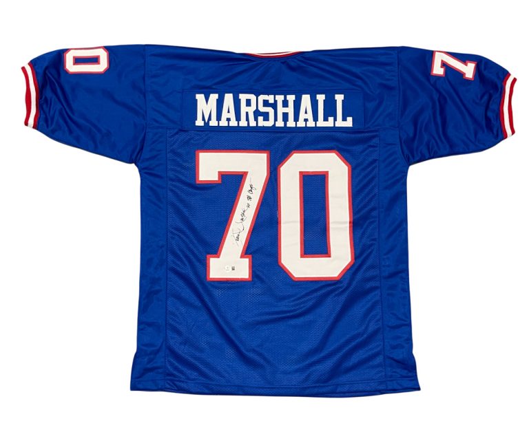 Leonard Marshall Signed New York Giants Custom Jersey 2x SB Champ Beckett W COA