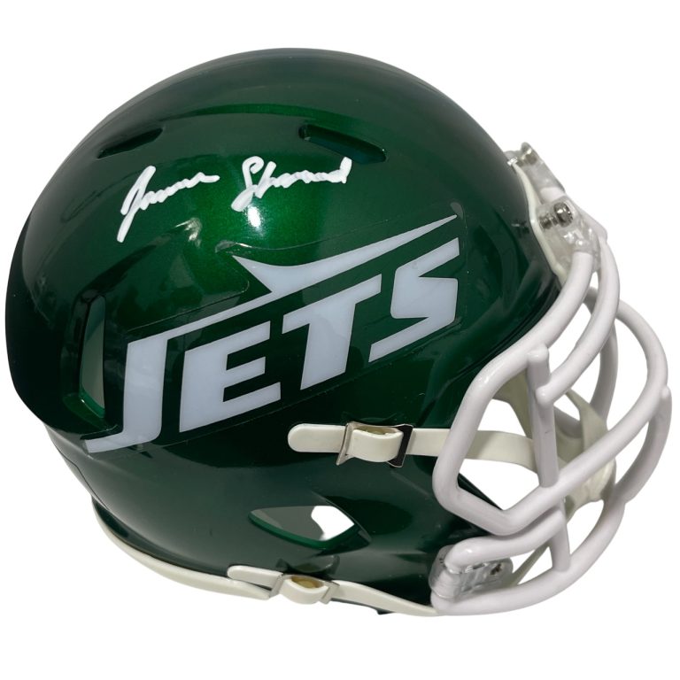 Jamien Sherwood Signed New York Jets Speed Mini Helmet Beckett Witness BAS COA