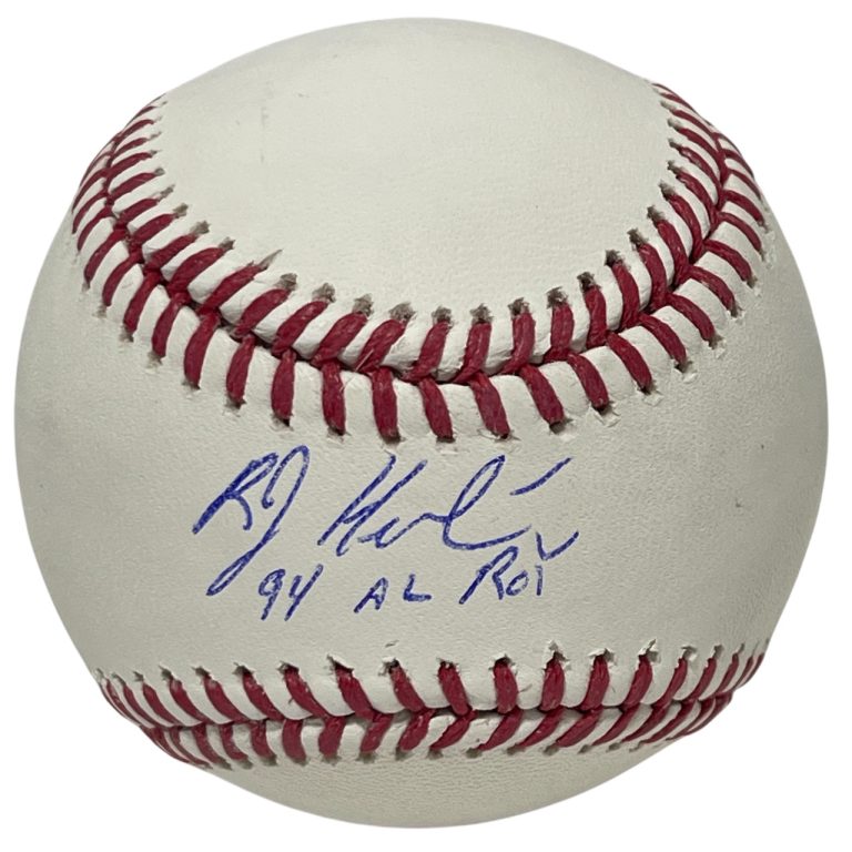 Bob Hamelin Signed ROMLB Baseball w/ 94 AL ROY Beckett Witness BAS COA