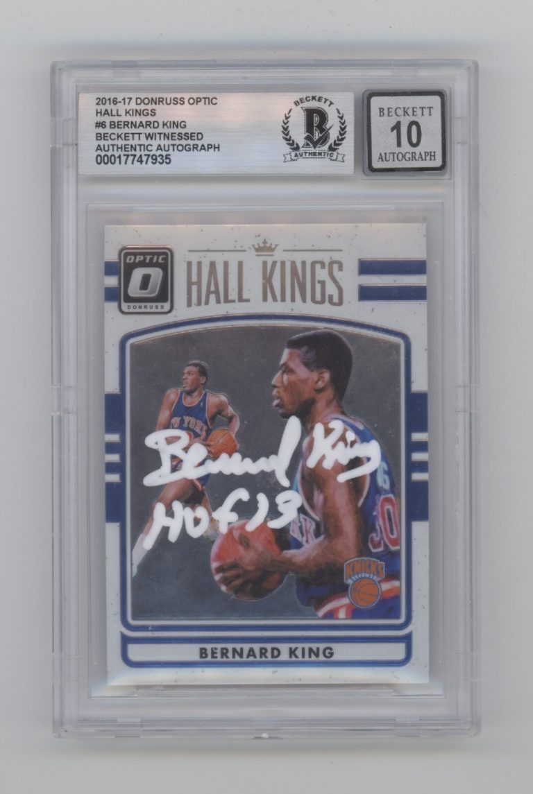 Bernard King 2016-17 Donruss Hall Kings #6 Signed w/HOF 13 Beckett BGS 10 Auto