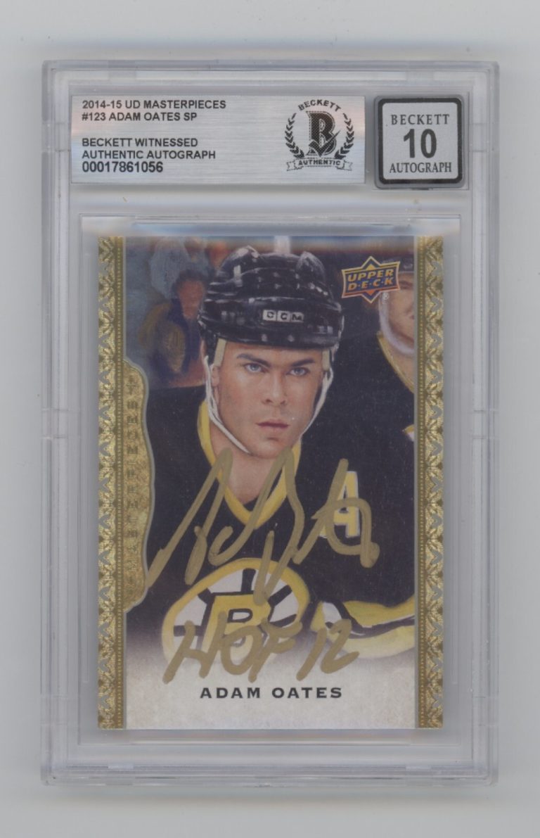 Adam Oates 2014-15 UD Masterpieces #123 Signed w/HOF 12 Beckett BGS 10 Auto