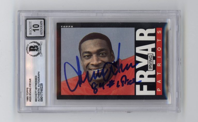 Irving Fryar 1985 Topps #325 RC Signed w 84 #1 Pick Beckett BGS 10 Auto Patriots