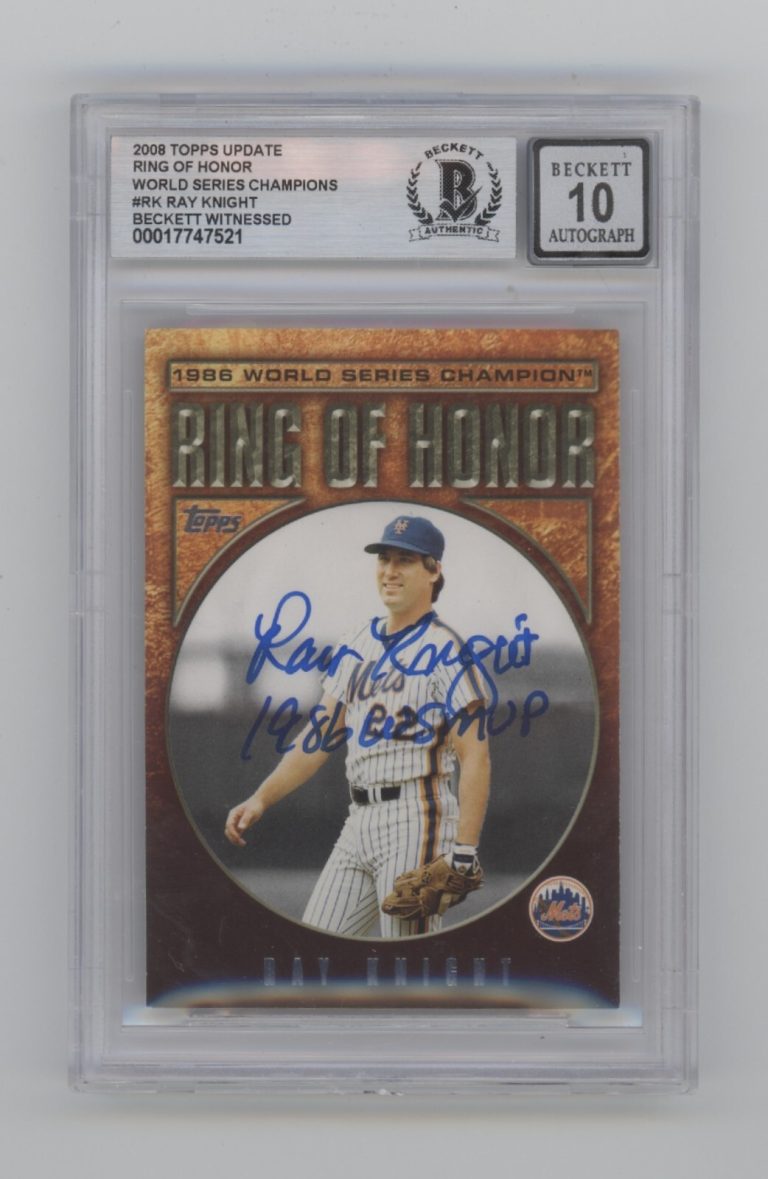 Ray Knight Signed 2008 Topps Ring of Honor #RH-RK 86 WS MVP Beckett BGS 10 Auto