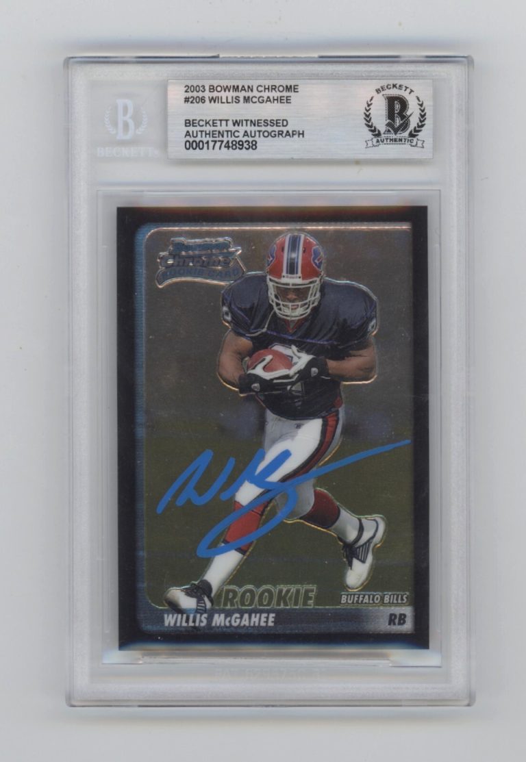 Willis McGahee 2003 Bowman Chrome #206 RC Signed Beckett BGS BAS Auto Bills