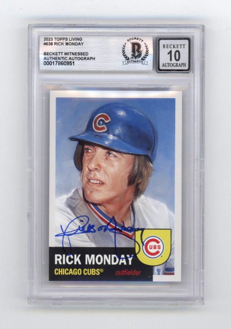 Rick Monday 2023 Topps Living Set #638 Signed Beckett BGS 10 Auto Chicago Cubs