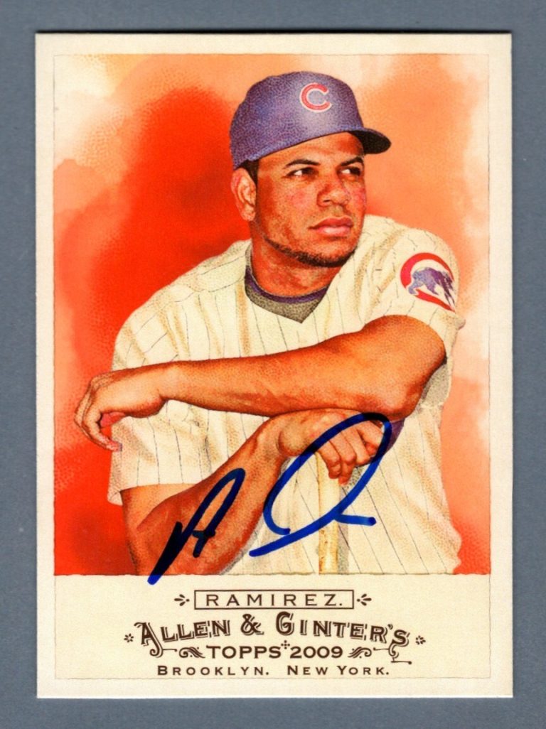 Aramis Ramirez Signed 2009 Topps Allen & Ginter #255 LSCM COA Chicago Cubs