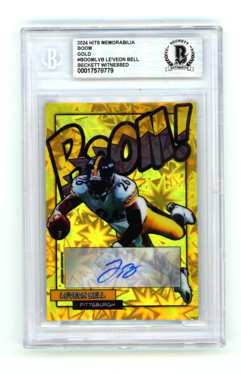 Le'Veon Bell 2024 Hits Memorabilia BOOM Gold /10 Signed BGS BAS Auto Pittsburgh