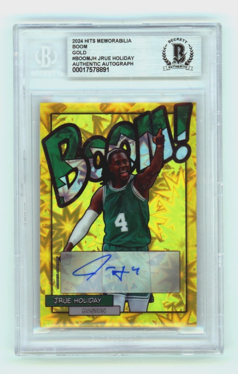 Jrue Holiday 2024 Hits Memorabilia BOOM Gold JSY # 4/10 Signed BGS BAS Auto