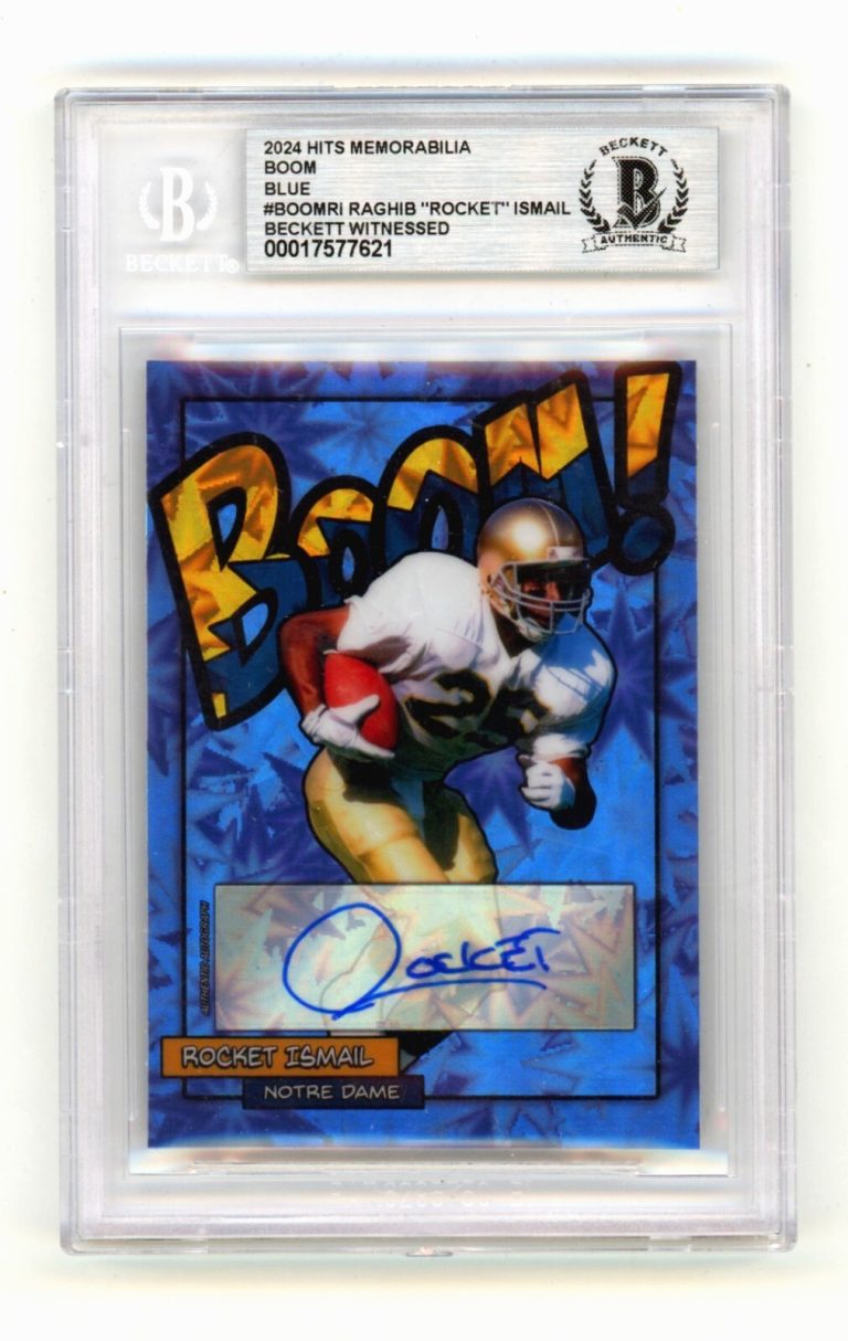 Rocket Ismail 2024 Hits Memorabilia BOOM Blue /5 Signed BGS BAS Auto Notre Dame