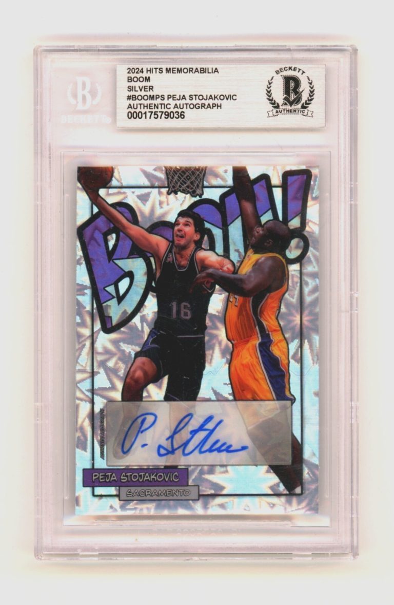 Peja Stojakovic 2024 Hits Memorabilia BOOM Silver JSY # 16/16 Signed BGS Auto