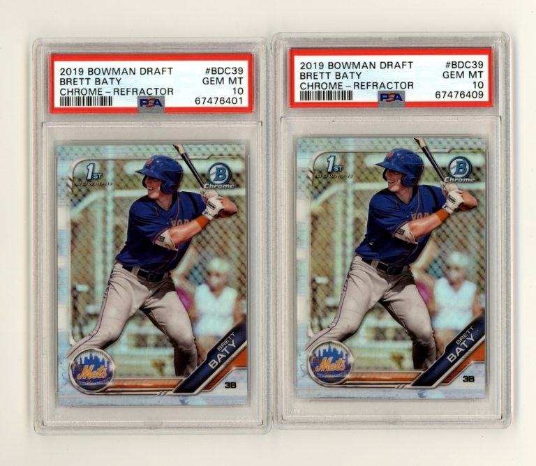 Brett Baty 2019 Bowman Chrome Draft #BDC39 1st Refractor Prospect RC PSA 10 Mets