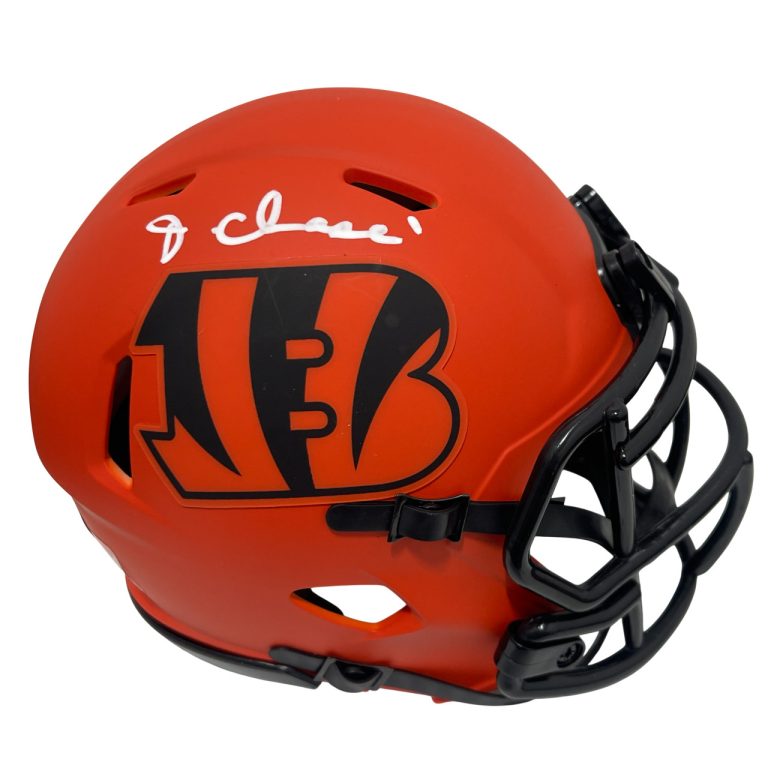 Ja'Marr Chase Signed Cincinnati Bengals Rave Mini Helmet Beckett BAS COA