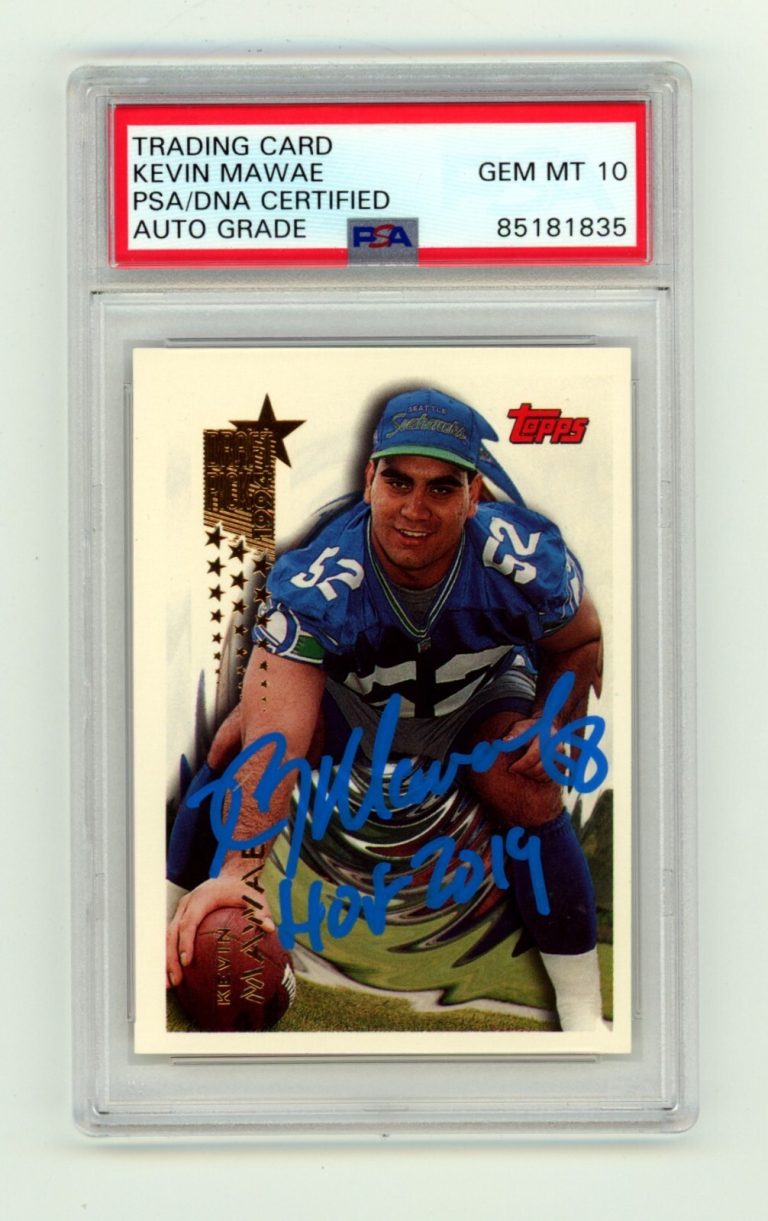 Kevin Mawae 1994 Topps #592 Signed Rookie RC w/ HOF 2019 PSA 10 Auto Seahawks
