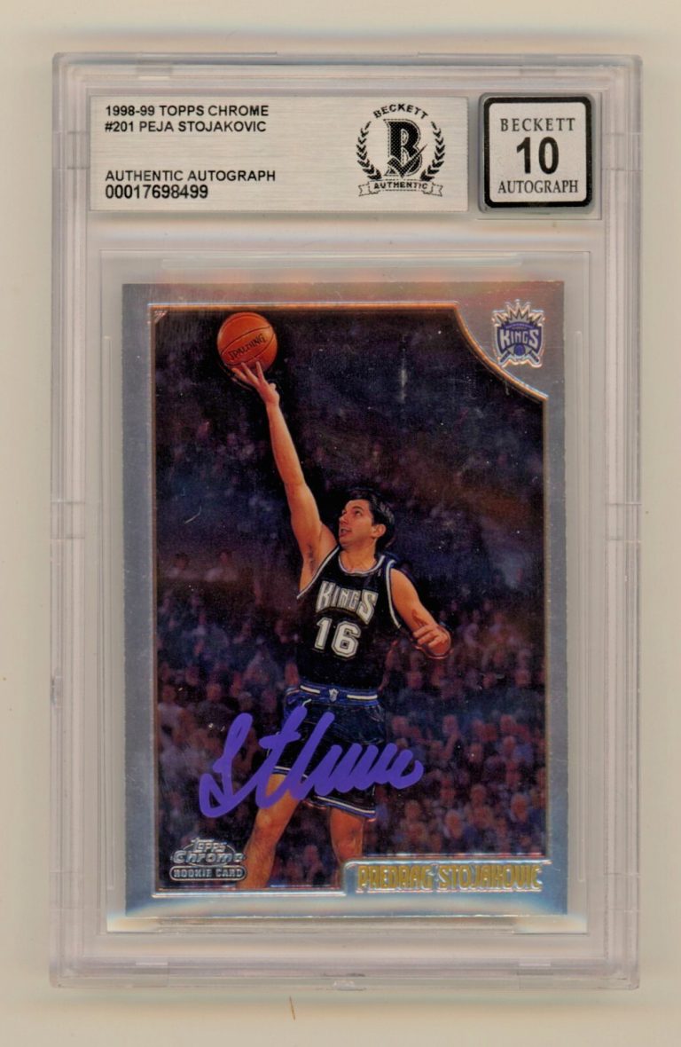 Peja Stojakovic 1998-99 Topps Chrome #201 Rookie RC Signed BGS 10 Auto Kings