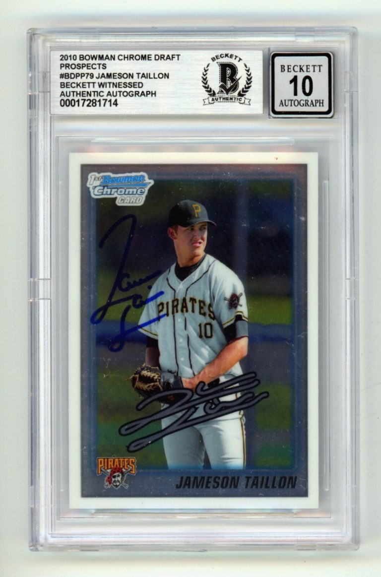 Jameson Taillon 2010 Bowman Chrome Draft 1st RC Signed Beckett BGS 10 Auto Cubs