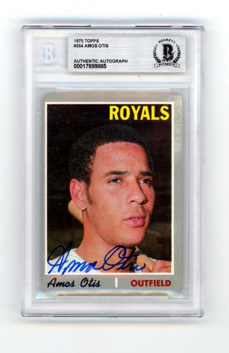Amos Otis 1970 Topps #354 Signed Beckett BGS BAS Auto Kansas City Royals N.O.
