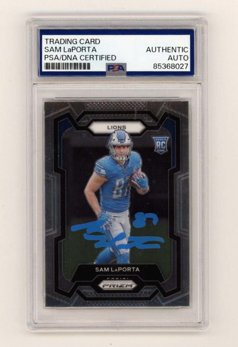 Sam LaPorta 2023 Panini Prizm #332 Base Rookie RC Signed PSA Authentic Auto