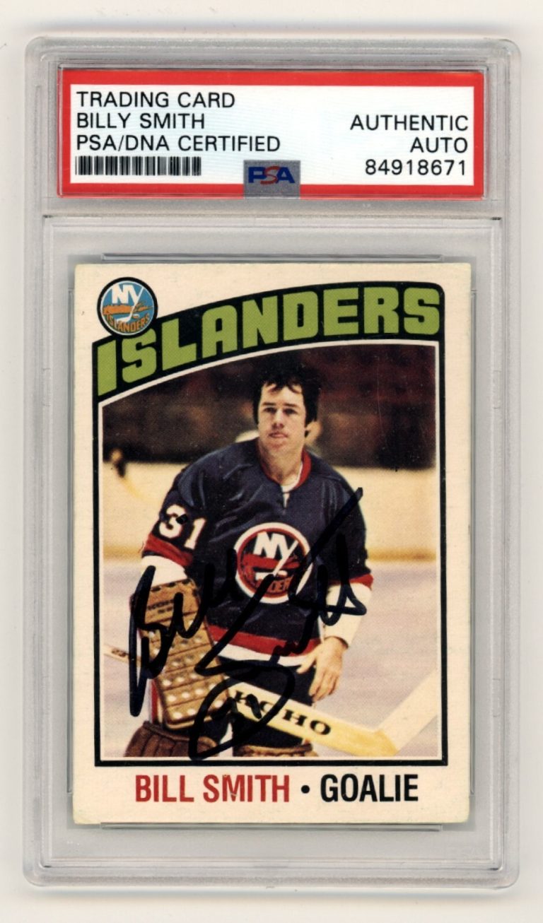 Billy Smith 1976-77 O-Pee-Chee OPC #46 Signed PSA Authentic Black Auto NYI HOF
