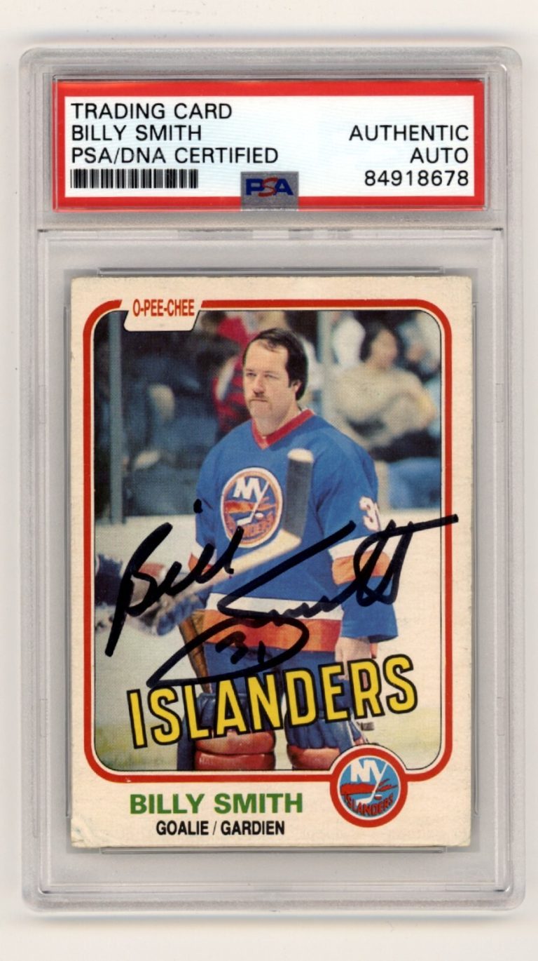 Billy Smith 1981-82 O-Pee-Chee OPC #207 Signed PSA Authentic Black Auto NYI HOF
