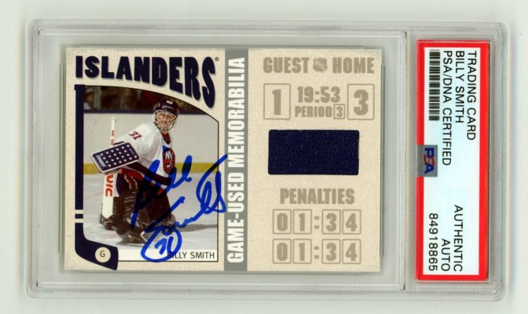 Billy Smith 2005-06 In the Game #ESM-11 Silver Jersey Auto PSA Authentic Auto