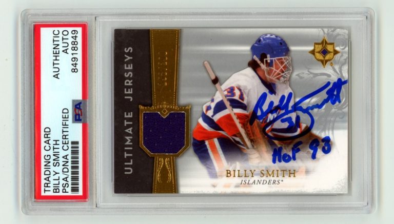 Billy Smith 2006-07 UD Ultimate Collection #UJ-BI Relic Signed HOF /200 PSA Auto