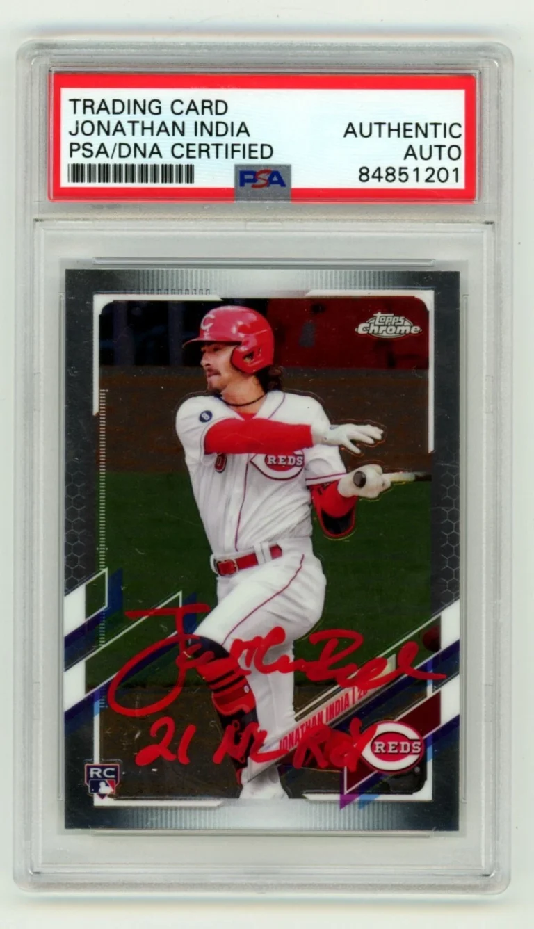 Jonathan India 2021 Topps Chrome Update #USC74 Signed w/ Ins PSA Authentic Auto