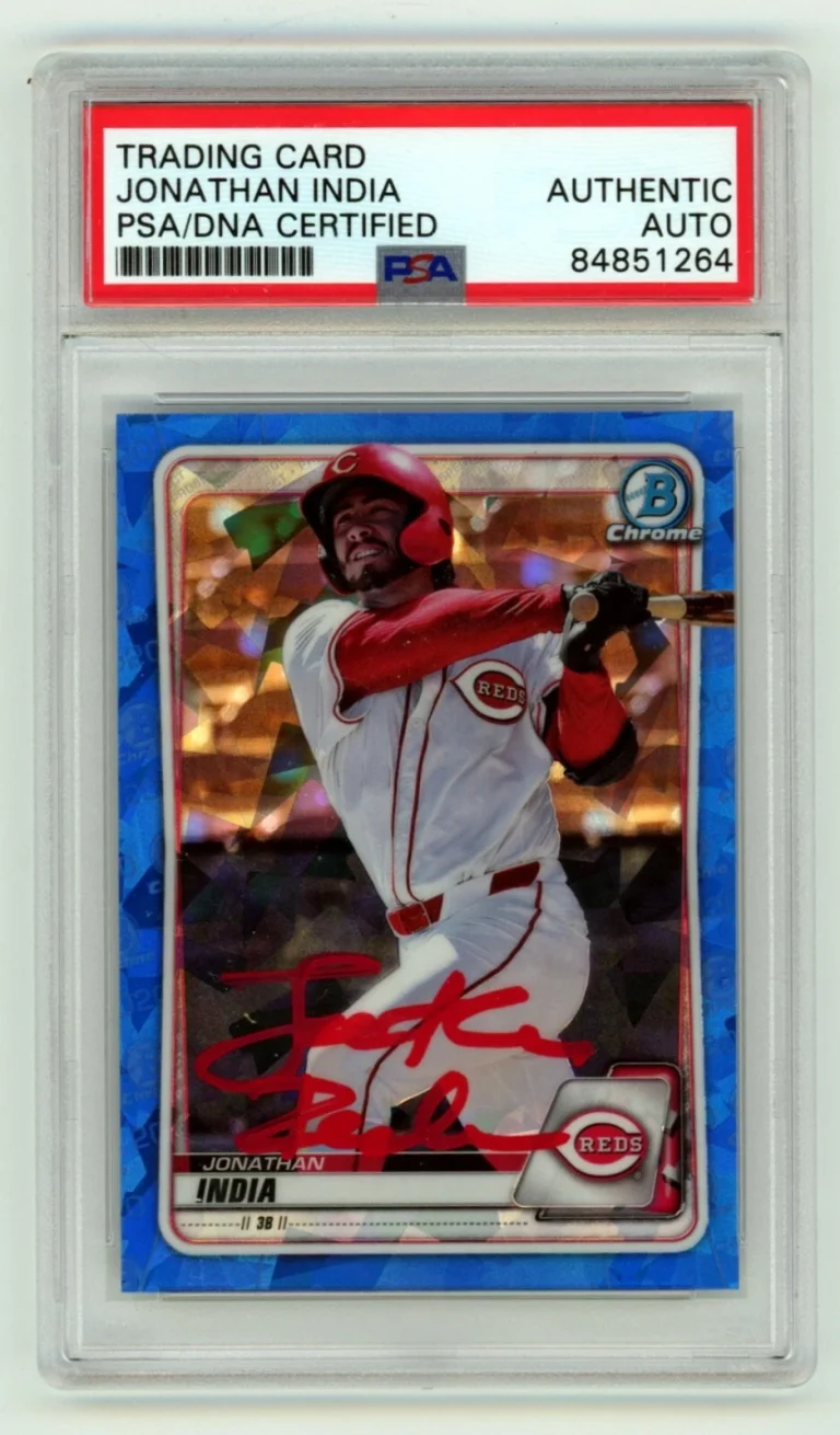 Jonathan India 2020 Bowman Chrome Sapphire Prospects Refractor Signed PSA Auto