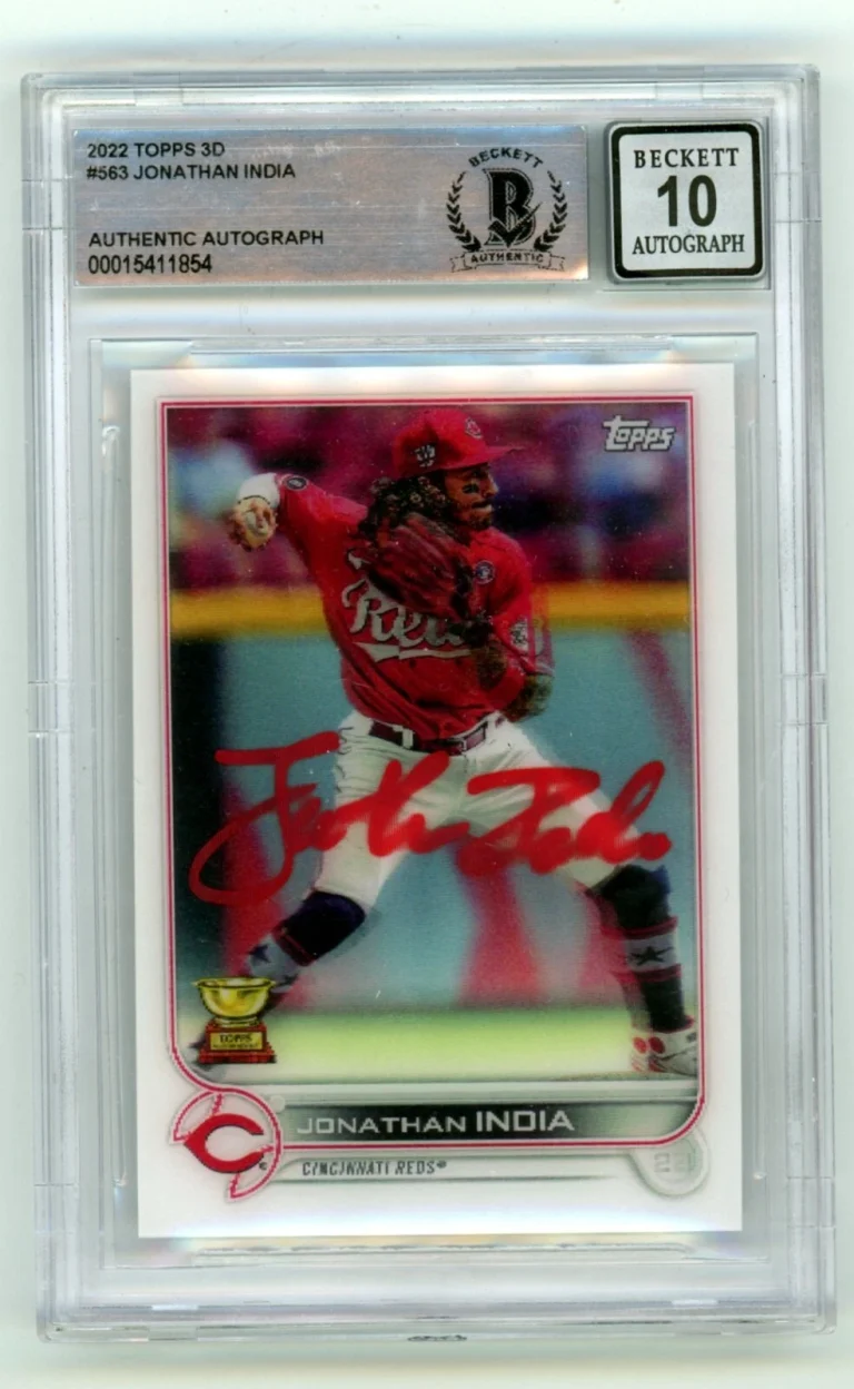Jonathan India 2022 Topps 3D #563 Signed Beckett BGS 10 Auto Kansas City Royals