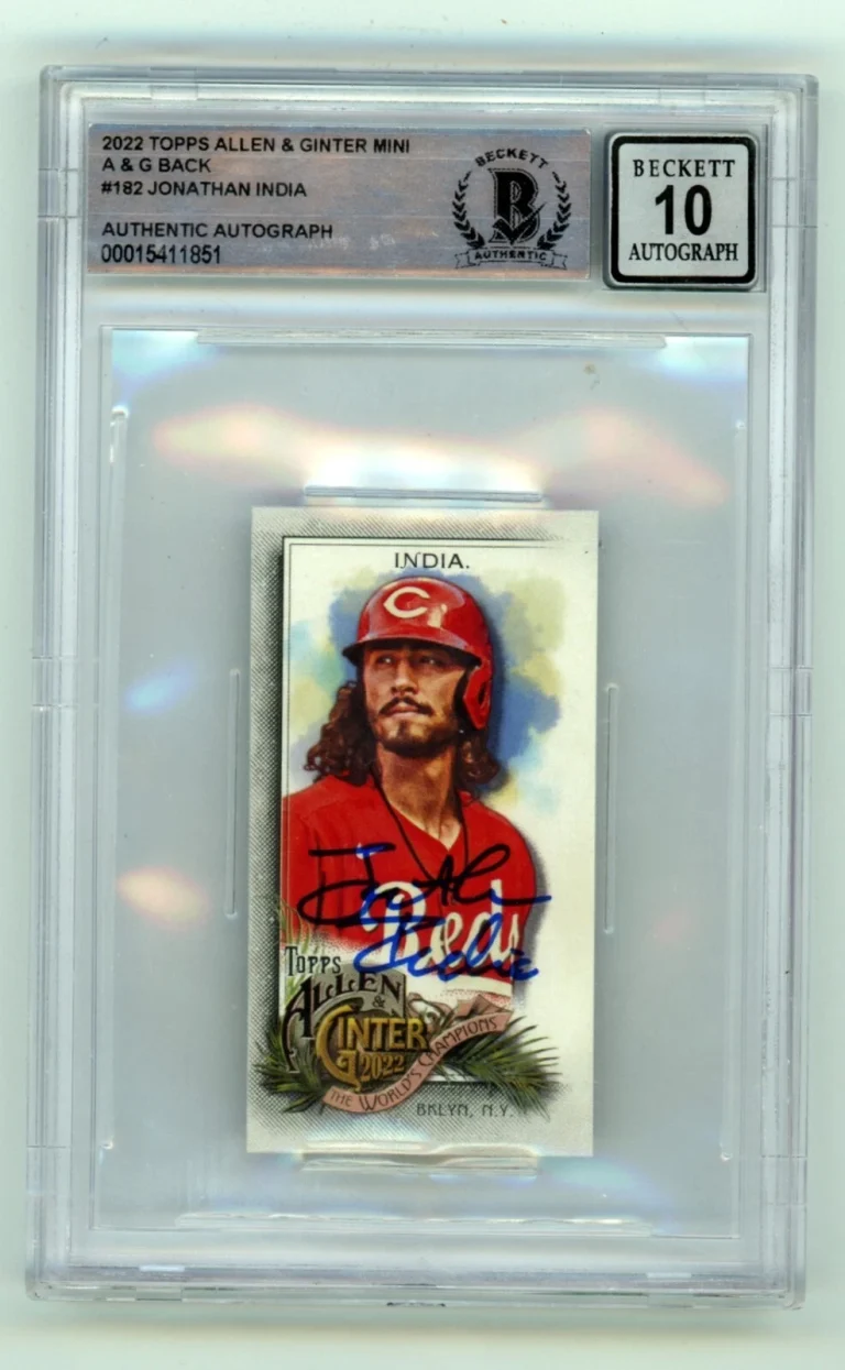 Jonathan India 2022 Allen & Ginter Mini A&G Back #182 Signed Beckett BGS 10 Auto