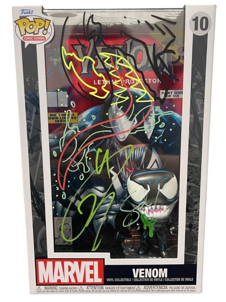 Tom Hardy Signed Venom Funko Pop Comic #10 w Sam De La Rosa Sketch BAS JSA COA B