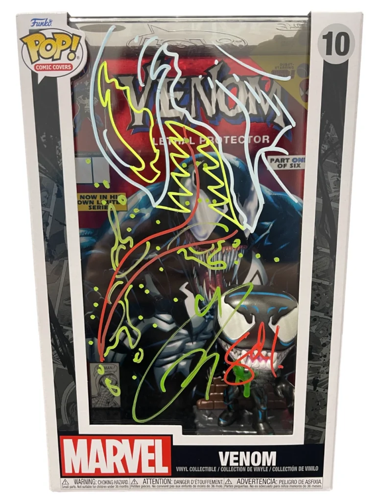 Tom Hardy Signed Venom Funko Pop Comic #10 w Sam De La Rosa Sketch BAS JSA COA C