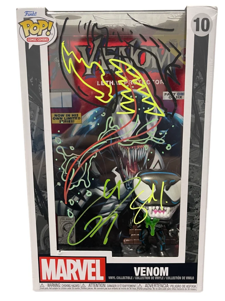 Tom Hardy Signed Venom Funko Pop Comic #10 w Sam De La Rosa Sketch BAS JSA COA A