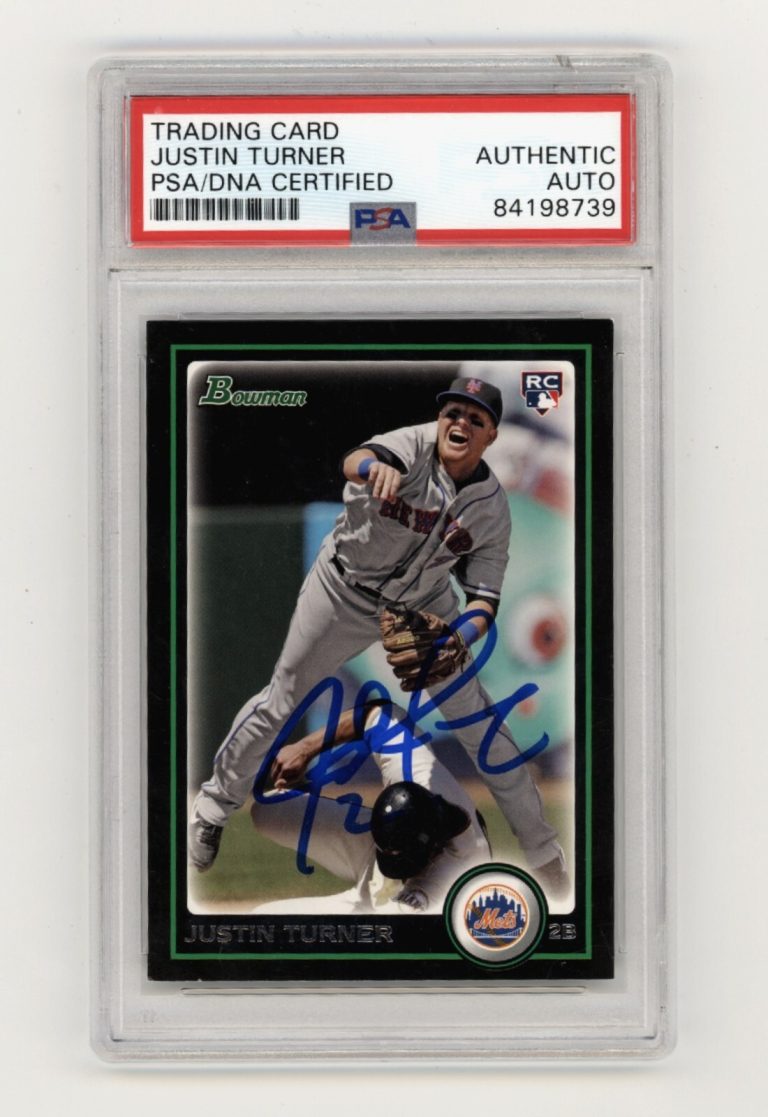 Justin Turner 2010 Bowman Draft Picks BDP105 Rookie RC Signed PSA Authentic Auto