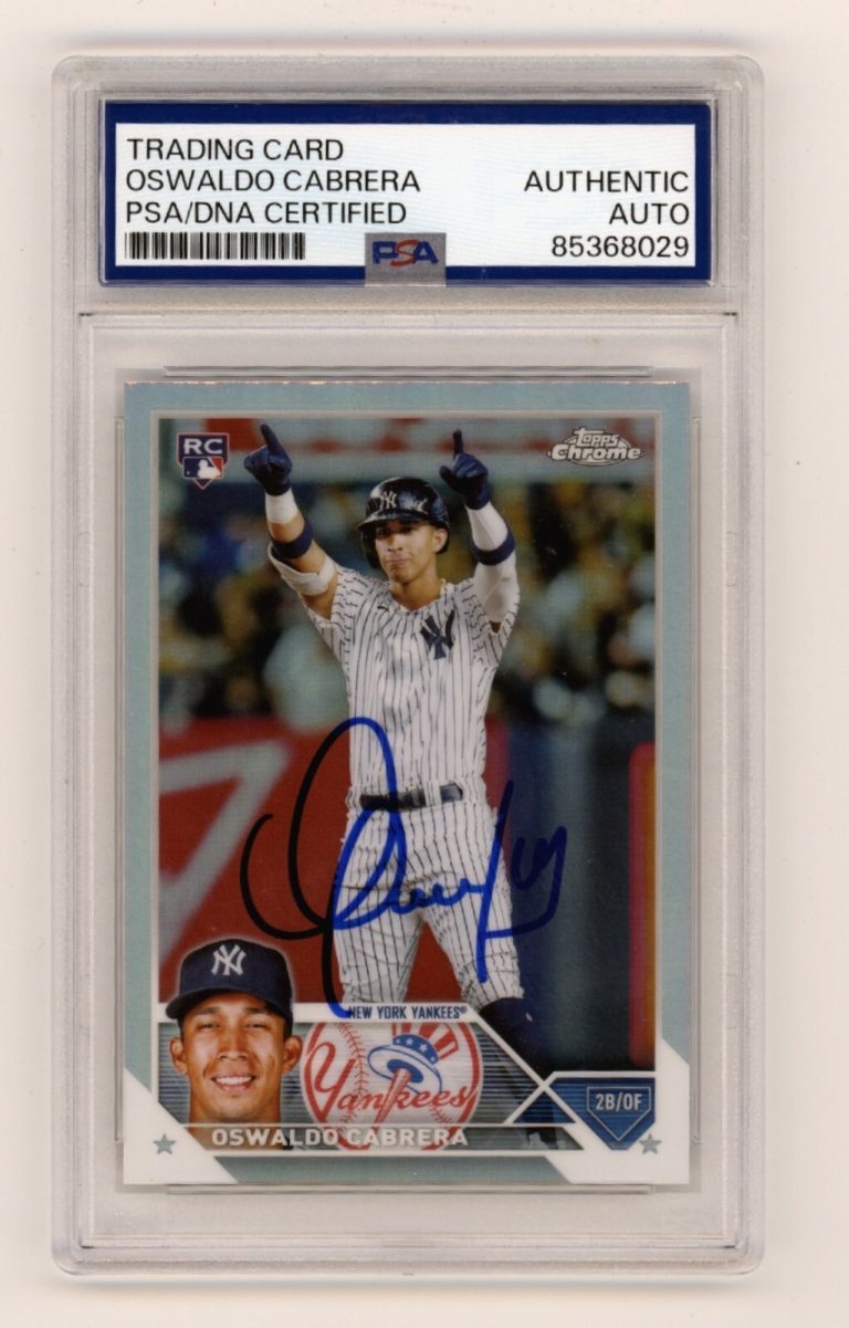 Oswaldo Cabrera 2023 Topps Chrome #69 Refractor Rookie RC Signed PSA Auto