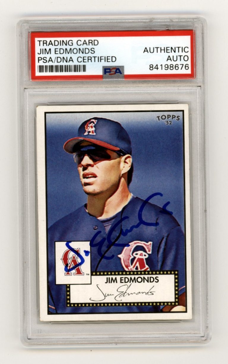 Jim Edmonds 2007 Topps Baseball '52 #DF15 Signed PSA Authentic Auto Angels